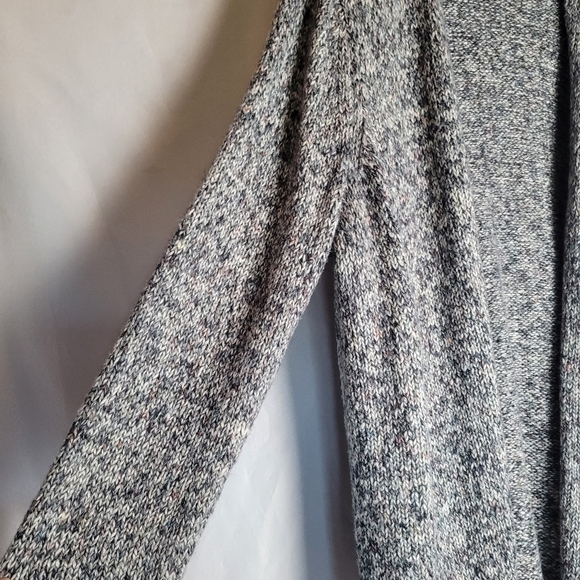 Loft Cozy Shirttail Open Front Cardigan Sweater Gray/ Multi Color Fleck Size XL - Picture 2 of 8